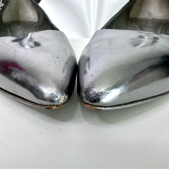 ⭐️ CLEARANCE SALE ⭐️ SERGIO ROSSI metallic silver patent leather *heels need TLC - Picture 5 of 16